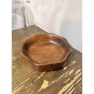 Vintage Hawaii Monkey Pod Wood serving bowl Mid Century ashtray